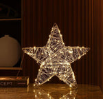 LED Stern Outdoor Metall mit 120 LED Farbe: Silber D: 38cm - T:8cm