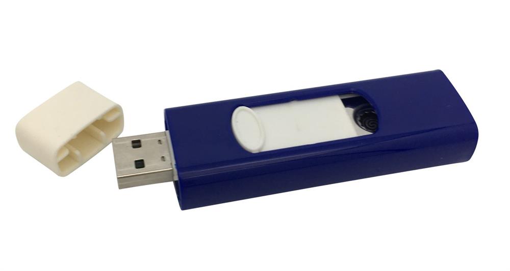 Feuerzeug mit Glühspirale USB Stick zum Aufladen Farbe: blau im Display