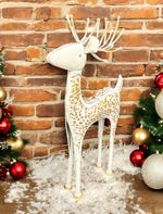 Deko Hirsch aus Metall weiss gold H73cm