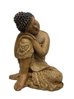 Deko Figur Buddha sitzend braun gewischt