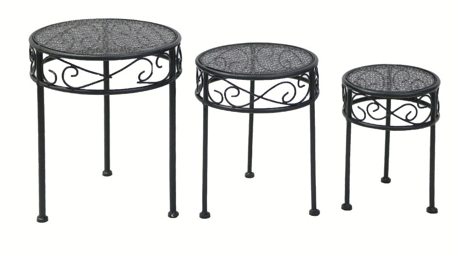 Pflanzenständer aus Metall 
3er Set - klein, mittel, gross 
schwarz