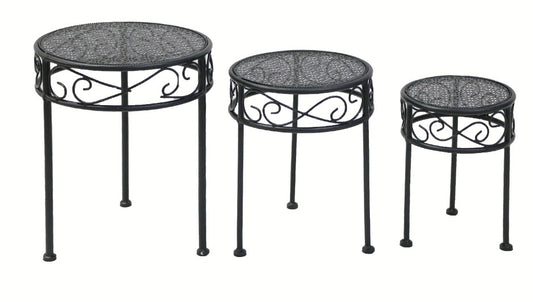 Pflanzenständer aus Metall 
3er Set - klein, mittel, gross 
schwarz