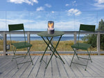 Bistro-Set aus Metall 1 Gartentisch und 2 Stühle Farbe grün