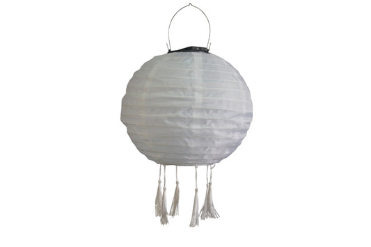 LED Solar Outdoor Lampion 
Weiss Rund D:25cm 
Warm weisses Licht - 1 LED