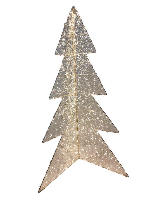 LED Tannenbaum Outdoor aus Metall mit 300LED Micro LED Lichterkette und Metalldraht