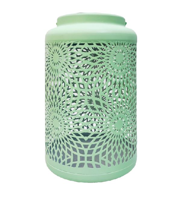 LED Solar Laterne in Grün aus Metall L15.5cm x B15.5cm x H25.5cm