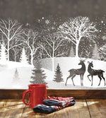 Deko Fensterfolie selbstklebend Winterlandschaft Breite 52cm Höhe 21cm
