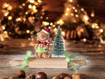 Deko XMAS Wallholz rot grün B:20cm H: 11cm