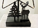 LED Deko Stern mit Hirsch und Baum aus Metall H32cm 26 LED