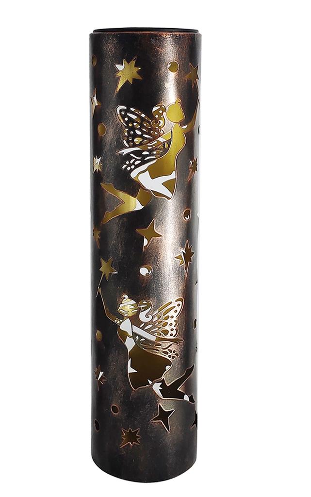 LED Solar Lampe aus Metall mit 1 LED zum Aufstellen oder Stecken D:8.7cm H:38cm