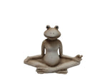 Frosch aus Polyresin 
Farbe: Braun/Weiss 
L:12cm B:4cm H:10cm