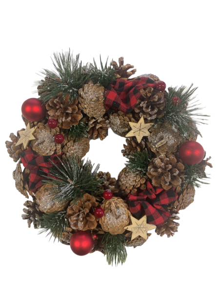 Couronne de Noël décorée
 Diamètre 27cm