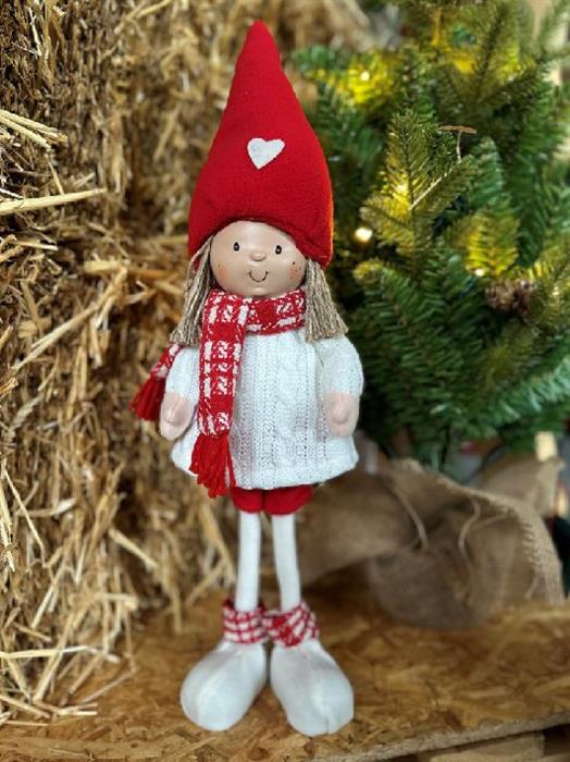 Deko Figur Junge weiss rot H40cm