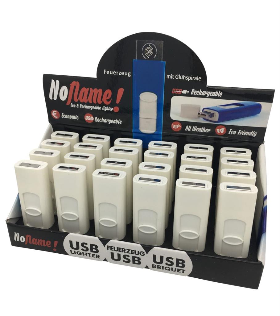 Feuerzeug mit Glühspirale USB Stick zum Aufladen Farbe: weiss im Display