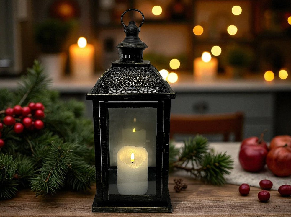 Laterne aus Metall anthrazit H41cm