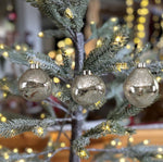 Weihnachtskugel Glas organic 3er Set silber mercury D8-9cm