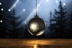 LED Glas Kugel schwarz mit Sternen mit 10 LED D12cm
