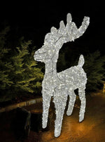 LED Rentier weiss Outdoor aus Metall mit 500 LED Micro Light Grösse 30x15x60cm