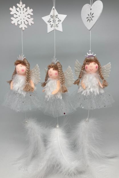 Deko Hänger Engel 3er Set
Farbe: weiss
Grösse: D2.5cm x H32cm