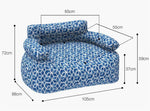 Sofa aufblasbar 105x88x72cm Farbe Design: Blau weiss Wetterfest und UV-Resistent