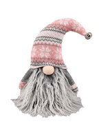 Gnome décoratif Père Noël
 Chapeau avec cloche
 Couleur: rose/gris
 L:12 cm l:17 cm H:26 cm