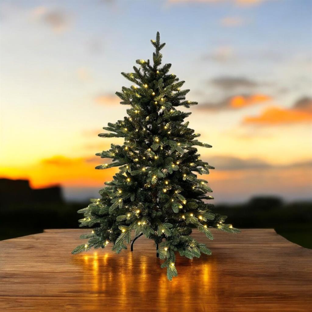 LED Outdoor künstlicher Tannenbaum grün Höhe180cm mit 500 LED auf Metall Ständer