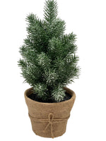 LED Tannenbaum im Topf 
mit 5 LED Lichterkette
mit wenig Schnee bedeckt
D:18cm H:30cm
