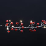 Groupe de guirlandes lumineuses LED
 avec des boules rouges
 72 LED blanc chaud
 Longueur 180cm