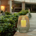 LED Solar Laterne Farbe: grau mit Solar Kerze weiss Grösse Laterne 20x20x25cm