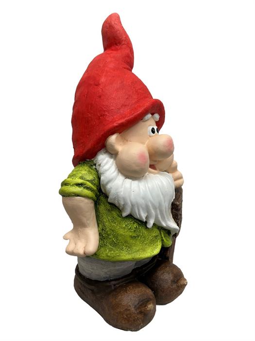 Gartenzwerg stehend mit Schild Welcome 18x23x41cm