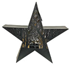 Stern Forest mit Henkel aus Metall Schwarz gold mit Einsatz für Kerzen