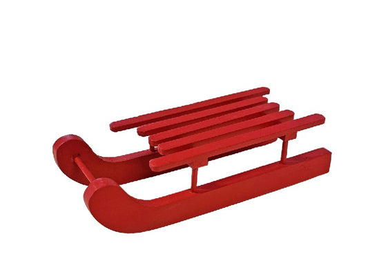 Deko Schlitten rot aus Holz