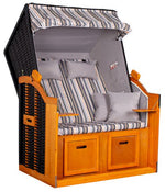 Strandkorb "Ostsee" gestreift oliv/grau