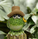 Deko Frosch 
mit Hut und Blume 
9.1 x 8.1 x12cm