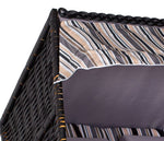 Strandkorb "Ostsee" XXL gestreift oliv/grau