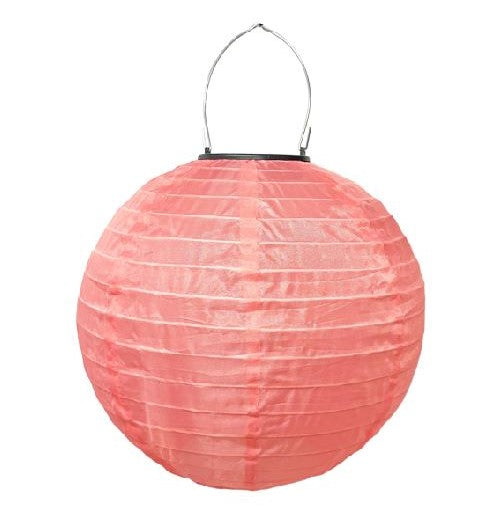 LED Solar Outdoor Lampion mit 1 LED D:25cm Farbe: Rosa Nr.51 Warm weisses Licht