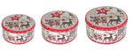 Guetzlidosen 3er Set rund mit XMAS Motiv Stern und Rentier Weissblech