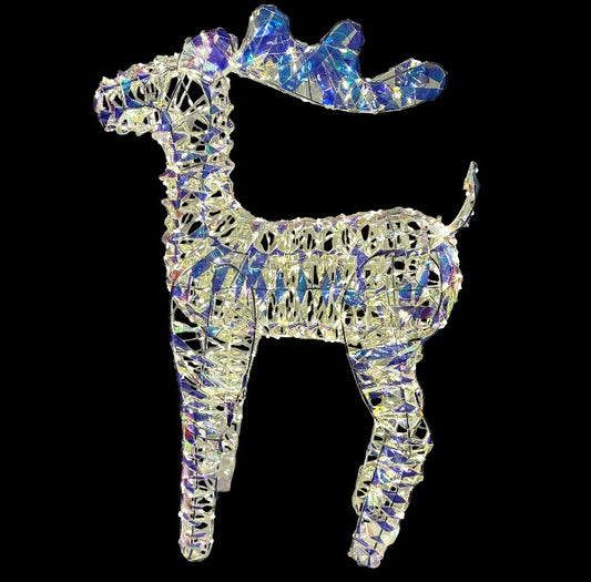 LED Rentier Candy Outdoor aus Metall mit 720 Micro LED Farbige PET Streifen