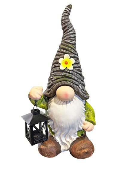 Gartenwichtel stehend mit Laterne Grösse: 17 x21 x46cm