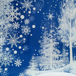 Deko Fensterfolie selbstklebend 2 Sticker Schneeflocken und Bäume Höhe 36cm