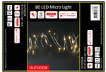 LED Outdoor Micro Draht Lichterkette 
80 LED, L: 790cm
silber Draht