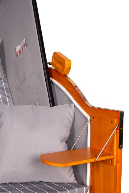 Strandkorb "Ostsee" gestreift royal grau