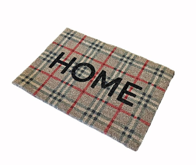 Fussmatte Home grau kariert Grösse 60x40cm
