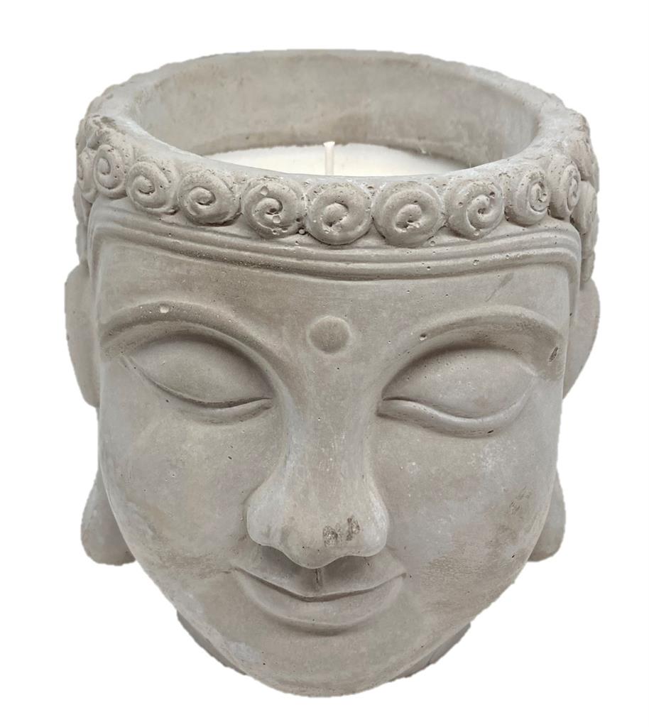Citronella Kerze Buddha Kopf 
Material Zement
Grösse 13.5x13.5x13cm