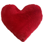 Coussin en forme de coeur rouge en peluche