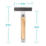 Rasierhobel aus 100% Olivenholz und Metall inkl. Jutebeutel zur Aufbewahrung