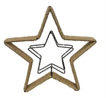 LED Stern aus Metall umringt mit Seil Schnur in der Mitte kleiner Stern schwarz