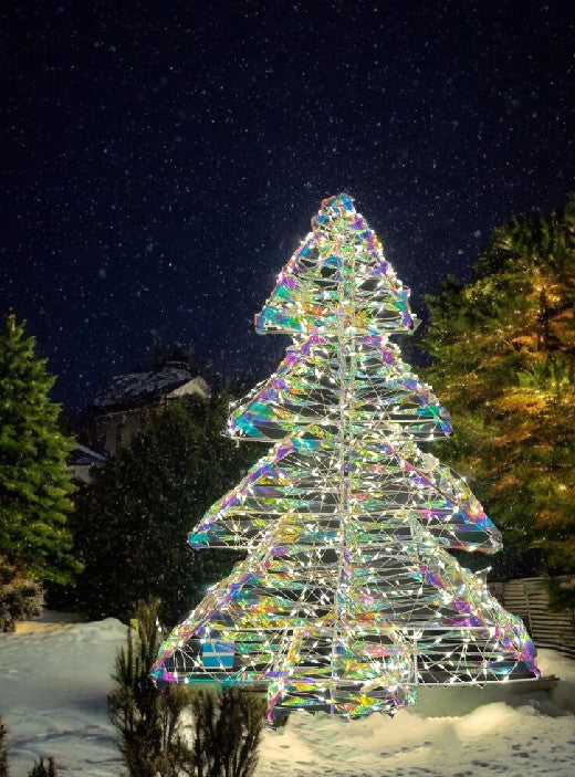 LED Tannenbaum Candy Outdoor aus Metall mit 720LED Micro Light Farbige PET Streifen