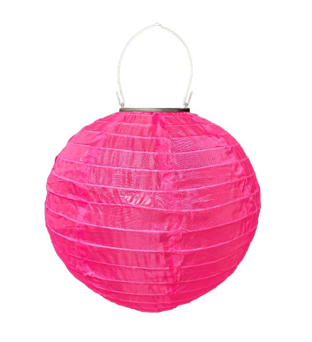 LED Solar Outdoor Lampion mit 1 LED D:25cm Farbe: Pink Nr.45 Warm weisses Licht