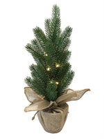 Albero di Natale a LED in vaso H: 50 cm
 con 10 lucine a LED
 Vaso avvolto nella iuta